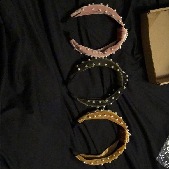 Other - 3 pk head bands with pearls with 6pk if scrunches